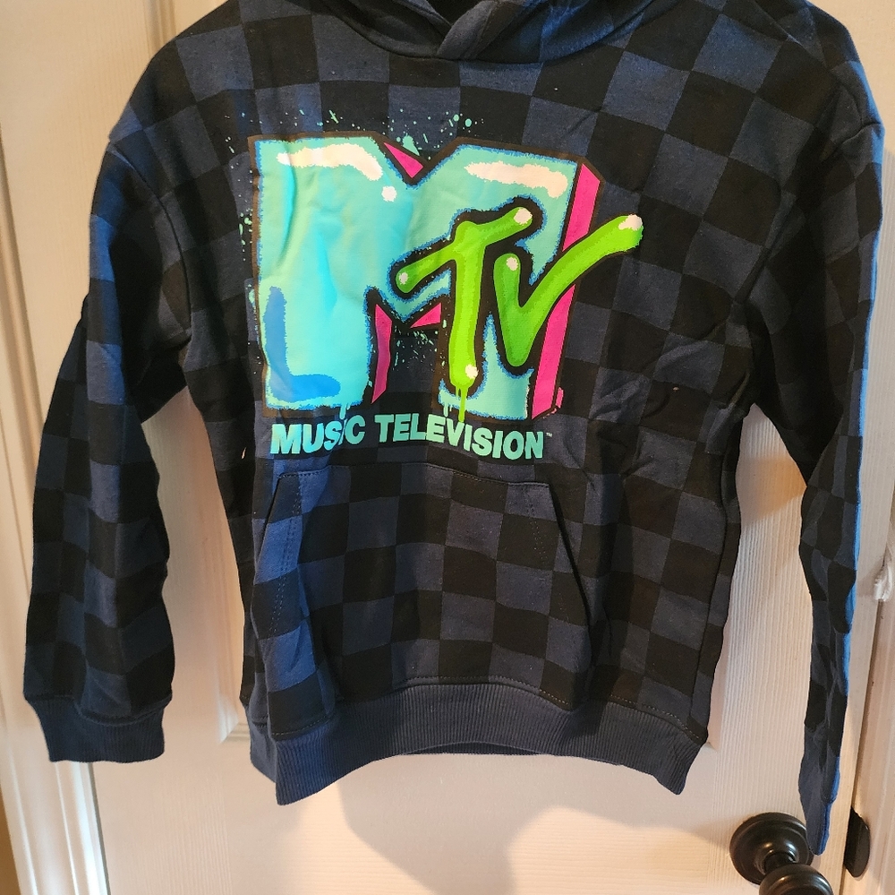 MTV Vibrant Logo Checkered Hoodie